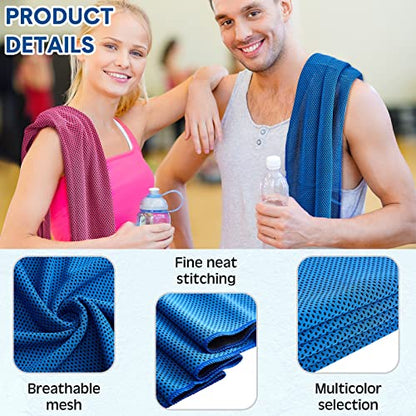 Hosuly Cooling Towel Bulk 32 x 12 Inch Ice Towel Chilly Soft Sport Yoga Athletes Gym Workout Camping Fitness Running - color: Colorful Style