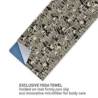 Yoga Mat Towel Fun Skull, 73" x 27" - color: Fun Skull