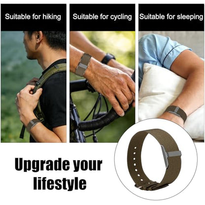 Replacement Nylon Loop for Hume Band, Soft Breathable Woven Wristband with Adjustable Metal Buckle for Hume Health Band Fitness Tracker All-Day Comfort Wear - color: green