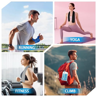 4 Packs Cooling Towel, 40" x 12" Microfiber Cooling Towels for Neck and Face, Soft Breathable Gym Towel for Working Out with Waterproof Bag & Carabiner, Sweat Towels for Running, Yoga, Travel, Climb | High-density microfiber,Soft Breathable,Portable,Reusa