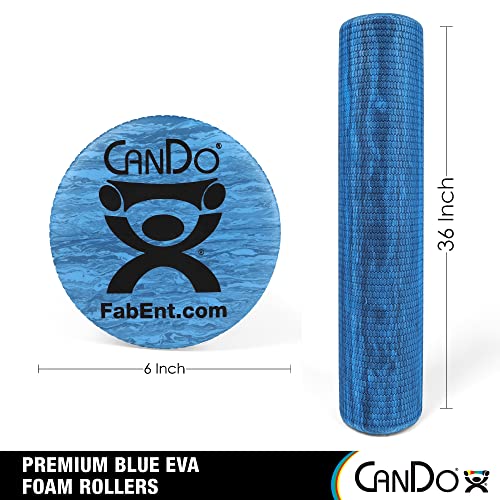 CanDo Blue Marble High Density EVA Foam Roller For Muscle Restoration, Massage Therapy, Sport Recovery, And Physical Therapy. 6" x 36", Round - size: 6" X 36", style: Round