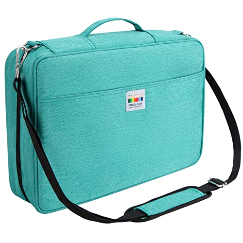 YOUSHARES Big Capacity Colored Pencil Case - 480 Slots large Pen Case Organizer with Multilayer Holder for Prismacolor Colored Pencils & Gel Pen (Green) - color: Green