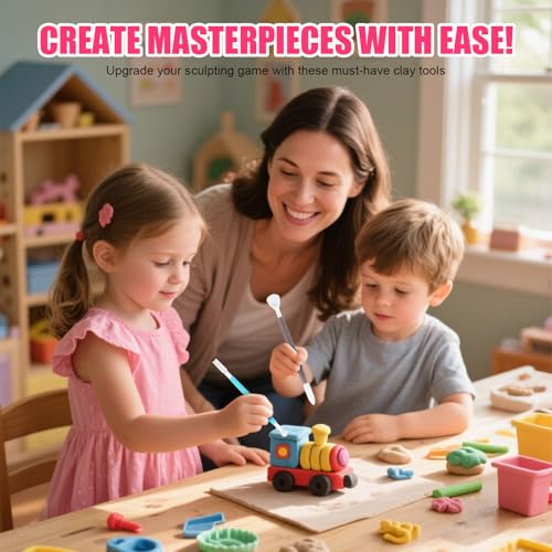 Clay Tools, 9Pcs Air Dry Clay Tool Polymer Clay Tools, Double-Ended Safe Ultralight for Beginner