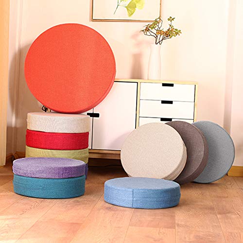 Round Floor Pillow Cover Tatami Floor Cushion Cover Straw Japanese Futon Cover Meditation Seating Ottoman Throw Protector for Living Room Indoor Outdoor Red,15.75 inches - color: Red, size: 15.75 inches
