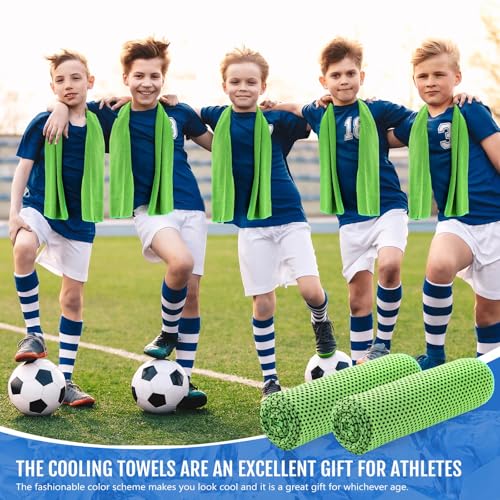 Hosuly 15 Pcs Cooling Towels 40" x 12", Bright Green - color: Bright Green