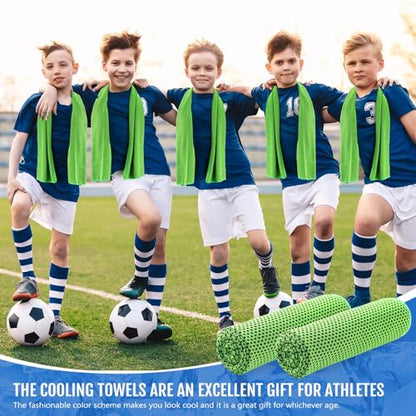 Hosuly 15 Pcs Cooling Towels 40" x 12", Bright Green - color: Bright Green