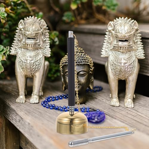 NOLITOY Flexible Chime Buddhist Supply Temple Instrument Buddhist Meditation Chime for Prayer Yoga Rituals Portable Hand Bell 5.90 inch Handheld for Study Bedroom Sauna 1 X