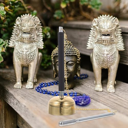 NOLITOY Flexible Chime Buddhist Supply Temple Instrument Buddhist Meditation Chime for Prayer Yoga Rituals Portable Hand Bell 5.90 inch Handheld for Study Bedroom Sauna 1 X