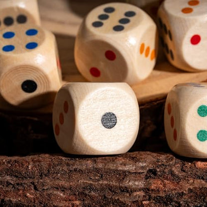 10PCS 16mm D6 Dice Set Wooden 6 Sided Dice Set for D&D Board Games - color: D6-color P