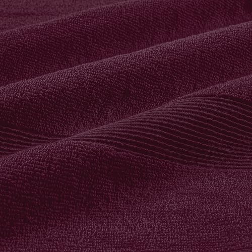 Belizzi Home 8 Piece Towel Set 100% Ring Spun Cotton, 2 Bath Towels 27x54, 2 Hand Towels 16x28 and 4 Washcloths 13x13 - Ultra Soft Highly Absorbent Machine Washable Hotel Spa Quality - Burgundy - color: Burgundy, size: 8 Piece Towel Set
