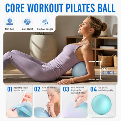 JKSHMYT Pilates Ring, 14.5 inch Magic Circle Pilates Equipment | 30 lb Resistance Home Pilates Ring, Durable Foam Padded Handles, Essentials Pilates Equipment for Beginners and Women - color: Black, size: Pilates Kit