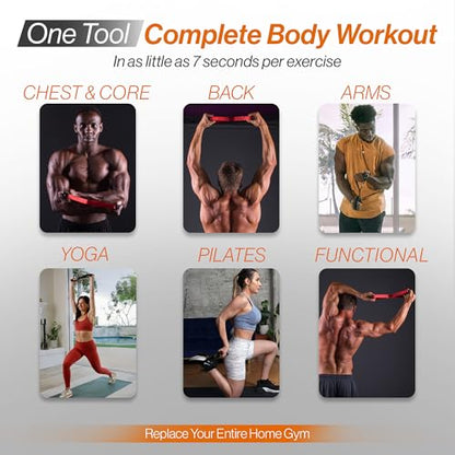 Bullworker ISO BOW Pro Isometric Exercise Equipment & Self Resistance Workout Straps - Stretching Strap with Handles, Portable Workout Equipment for Yoga, Pilates & Strength Training, Chest, Back, and Arms Workout Home Gym