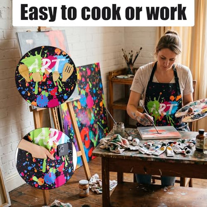 Painting Artist Apron with Pockets, Waterproof Painting Aprons for Adults, Adjustable Art Apron Bib Apron - color: Style 4