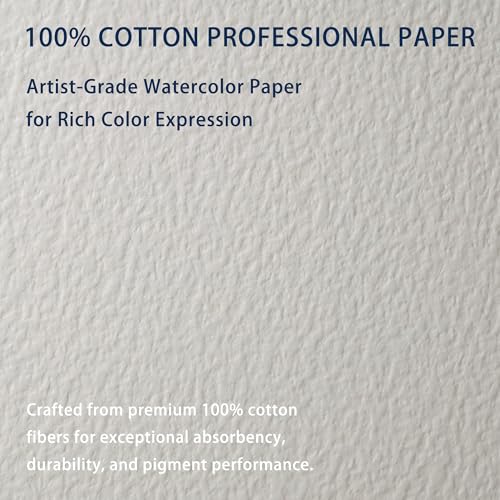 CuppaClip Watercolor Sketchbook, 100% Cotton Rough Watercolor Paper, 20 Sheets Acid-Free Watercolor Journal, 300gsm/140lb for Painting, Drawing, Art Journaling (8.3x5.8in) - size: 8.3x5.8in