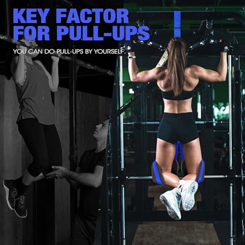 Ayombo Pull Up Assistance Bands, Resistance Bands for Pull Up Bar Workout, Adjustable Heavy Duty Pull Up Assist Equipment with 4 Assistance Bands, Home Gym Fitness Exercise Strength Training - color: Blue