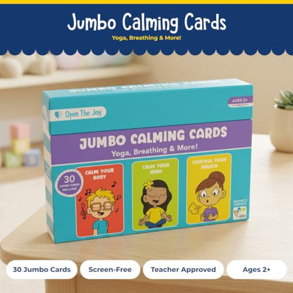 Open The Joy Jumbo Calming Cards, SEL Mindfulness Cards for Kids 3+
