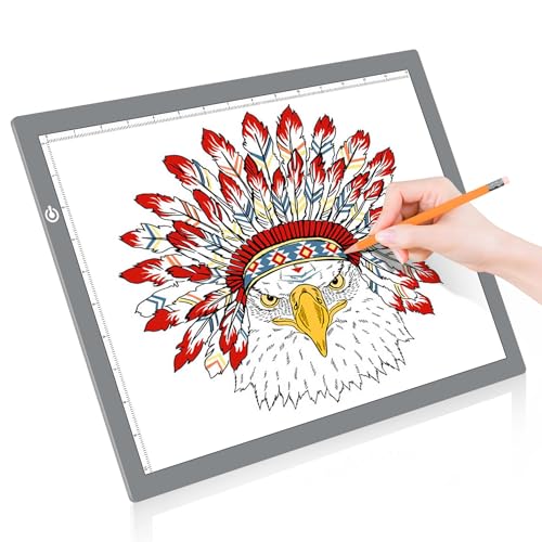 A3 Copy Light Board Tracing Box, Ultra-Thin Adjustable Drawing Tablet USB Power Artcraft LED Tracer Light Pad for Diamond Art Painting Accessories, Sketching, Animation, Quilting, Stenciling (Silver) - color: SILVER, size: 02 - A3