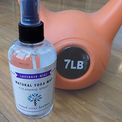 Mind Over Lather Yoga Mat Cleaner & Cleaning Spray 8oz 100% Natural Essential Oils | Lavender Mint | Cleans, Deodorizes & Restores All Mats | Non-Toxic