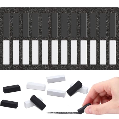 Watersay 24 Pcs Soft Pastel Drawing Chalk Set Square Sketch Chalk Non-toxic Artist Pastel Sticks for Professional Artists and Art Lovers(30 x 8 x 8 mm,Black,White) - color: Black,White