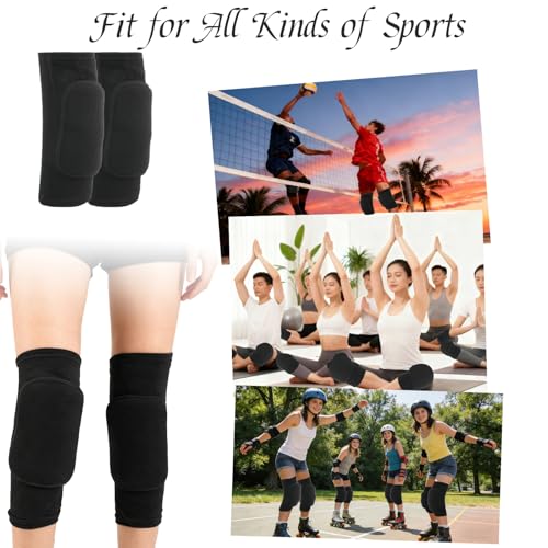 14 Pairs Volleyball Knee Pads Medium Black Soft Breathable Knee Braces for Men Women Dancers Yoga Running Football Skating Cycling Wrestling