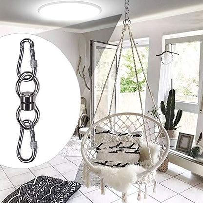 SELEWARE Silent Bearing Swing Swivel with 2 Carabiners, 360° Rotational Device Hanging Accessory for Tree Swing, Hammock Chair, Yoga,1200LB Capacity - color: Swivel (C) and 2 Carabiners