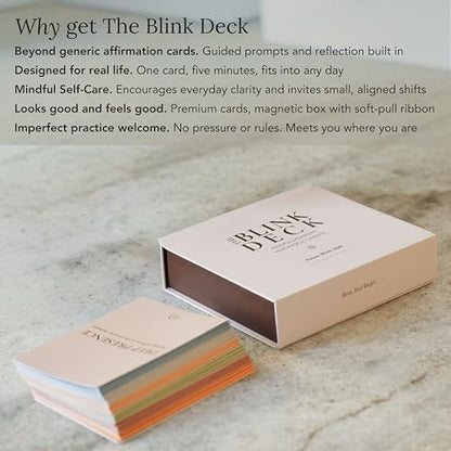 Mindfulness & Mindset Cards for Daily Self Care | Guided Intention, Action & Reflection | 4 Pages Per Card | Built for Everyday Life | The Blink Deck