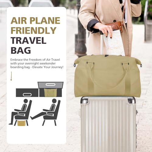 Travel Duffle Bag, Waterproof Weekender Bag Carry On Tote Bags for Women, Travel Essentials Sport Gym Bag for Men, Hospital Bag for Labor and Delivery, Overnight Bag Luggage Bag with Trolley Sleeve - color: 08 Apricot Yellow