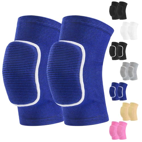 HISFFOG Volleyball Knee Pads,Knee Pads for Women,Men,Kids,Girls,Knee Brace for Basketball Volleyball Football Dance Yoga Tennis Running Cycling Workout Climbing (Blue, Medium) - color: Blue, size: Medium