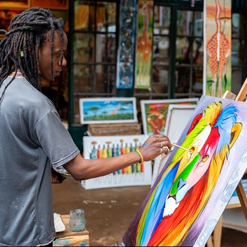 U.S. Art Supply Large Stretched Canvas for Painting 18x48 inch Gallery Depth 1-1/2" Thick, 2-Pack - 12oz Acrylic Gesso Triple Primed, Professional Artist Quality, 100% Cotton - Oil, Pouring Paint - size: 18" x 48"