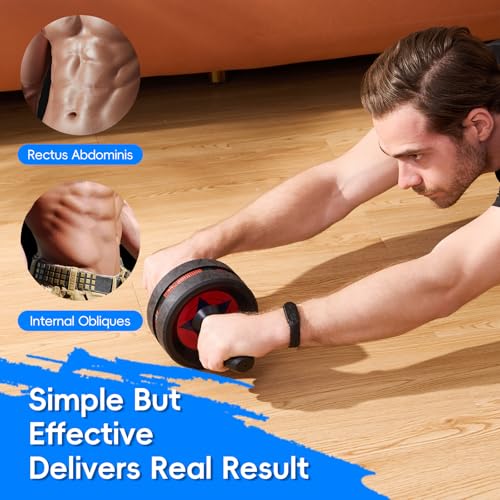 Ab Roller Wheel for Abs Workout with 2 Knee Pads for Home Gym - color: Blue