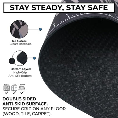 Push Up Guide Mat for Beginners, Non Slip Push Up Training Pad with Hand Placement Positions, 90 x 35 cm 5mm Exercise Mat for Chest, Shoulder & Tricep Home Workouts