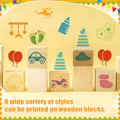 Fainne 100 Pcs 1.5 Inch Small Stencils for Crafts,Letter, Baby Shower | Reusable Painting Stencils for Wood Wall Card Making Scrapbooking Journaling, Portable Craft Templates - style: Letter, Baby Shower