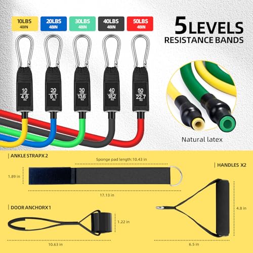 KANGFITER Door Anchor Strap & Resistance Bands for Working Out with Handles
