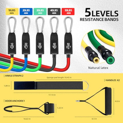 KANGFITER Door Anchor Strap & Resistance Bands for Working Out with Handles