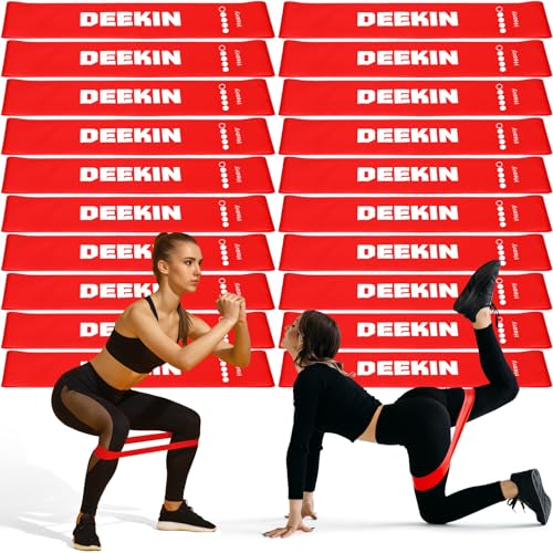 Deekin 20 Pcs Resistance Bands Loop Exercise Bands - color: Red, size: 35-40 lbs