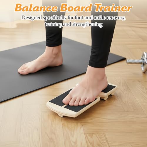 Primst Ankle Balance Board – Non-Slip Single Leg Balance Trainer for Foot Strength & Stability, Rehab, Sprain Recovery, Plantar Fasciitis Relief with Instructions Included