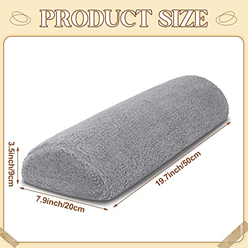 Sintuff Recliner Leg Rest Cushion Sofa Footrest Pillow with Cover Half Moon Bolster Pillow Under Knee Pillow for Sleeping On Back Alleviating Pain, 19.7 x 8 x 3.5 Inch (Dark Gray) - color: Dark Gray