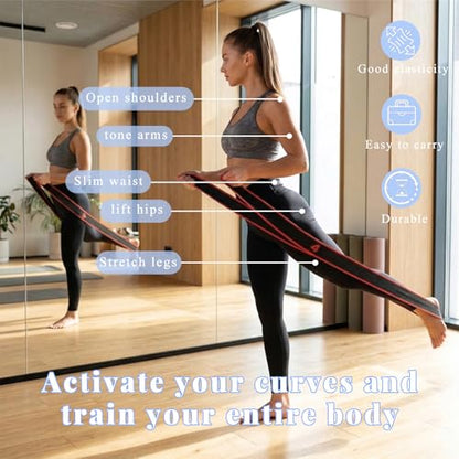 Fitness Resistance Band for Stretching and Yoga, 8-Section Elastic Stretch Strap with Numbered Markings, Adjustable Training Band for Pilates, Flexibility, Home Gym Workout