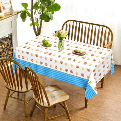 1Pc Oktoberfest Party Plastic Tablecloth 54 x 87 Inch Long Table Cover, Germany Beer Festival Party Tablecover for German Theme Kids Baby Shower Birthday Dinner Picnic Kitchen Event - color: Oktoberfest