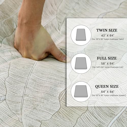 ZonLi 100% Cotton Futon Mattress Cover with Zipper Full Size Washable - color: Light Grey, size: Full