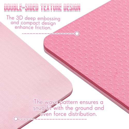 Briwooody Yoga Mat Wall Mount with Holes - color: Pink, size: 72"x24"x1/4''