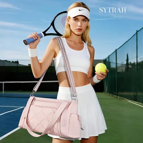 SYTRAH Gym Bag for Women, Duffle Sport Purse for Travel & Dance Pink - color: Pink(No shoe compartment)