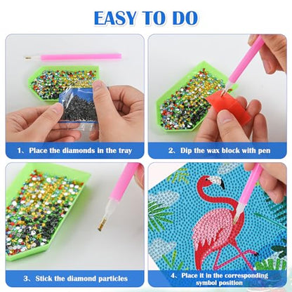 Leixonl Diamond Art Kits for Kids with Framed (7 in) Cartoon Animals DIY Gem Art Painting - Arts & Crafts Gifts for Beginners & Teens (Flamingo) - color: Flamingo