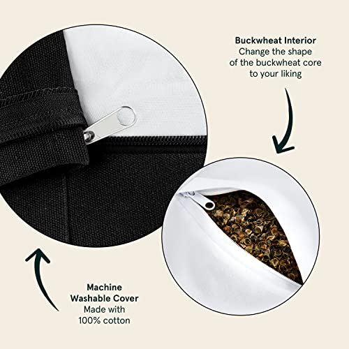 Retrospec Sedona Meditation Cushion, Buckwheat Pillow, Meditation Pillow - color: Black, size: 1 Count (Pack of 1)