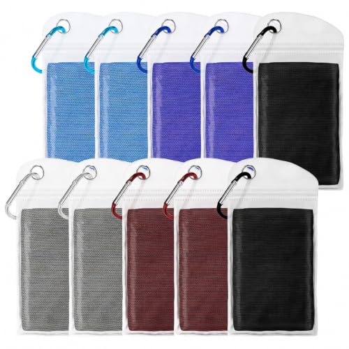 Amgico 10 Pack Cooling Towel 40"X12", Cooling Towels for Hot Weather, Instant Cooling Soft Breathable Quick Dry Microfiber Towel for Summer, Hiking, Golf, Travel, Beach, Gym, Camping & More - color: 2 Sky Blue/2 Navy Blue/2 Dark Gray/2 Maroon/2 Black