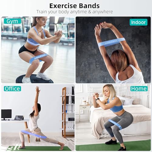 Resistance Loop Exercise Bands, Resistance Bands Exercise Bands for Home Fitness, Stretching, Strength Training, Physical Therapy,Elastic Workout Bands for Women Men Kids, Set of 5 - color: Blue