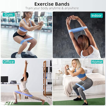 Resistance Loop Exercise Bands, Resistance Bands Exercise Bands for Home Fitness, Stretching, Strength Training, Physical Therapy,Elastic Workout Bands for Women Men Kids, Set of 5 - color: Blue