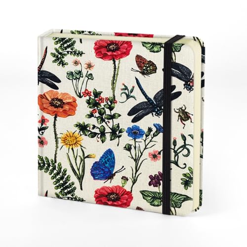 4.8" Sketchbook,Square Pocket Hardcover Notebooks for Drawing Writing | 80gsm Blank Paper,96Sheet/192Pages,Cloth Cover,Portable Small Size for Sketching,Diary Memo Planner.Dragonfly - color: Cloth-Dragonfly