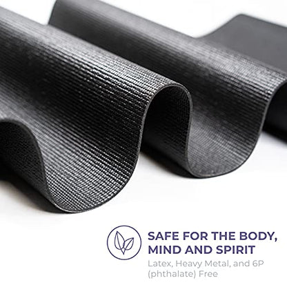 Voyage 5mm Thick Yoga Mat Roll, 50ft x 24in - color: Black