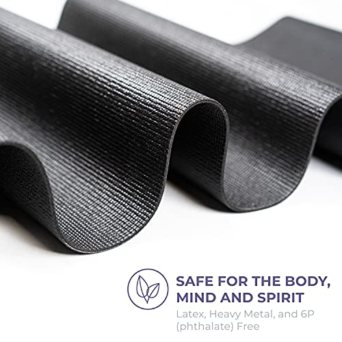 Voyage 5mm Thick Yoga Mat Roll, 50ft x 24in - color: Black